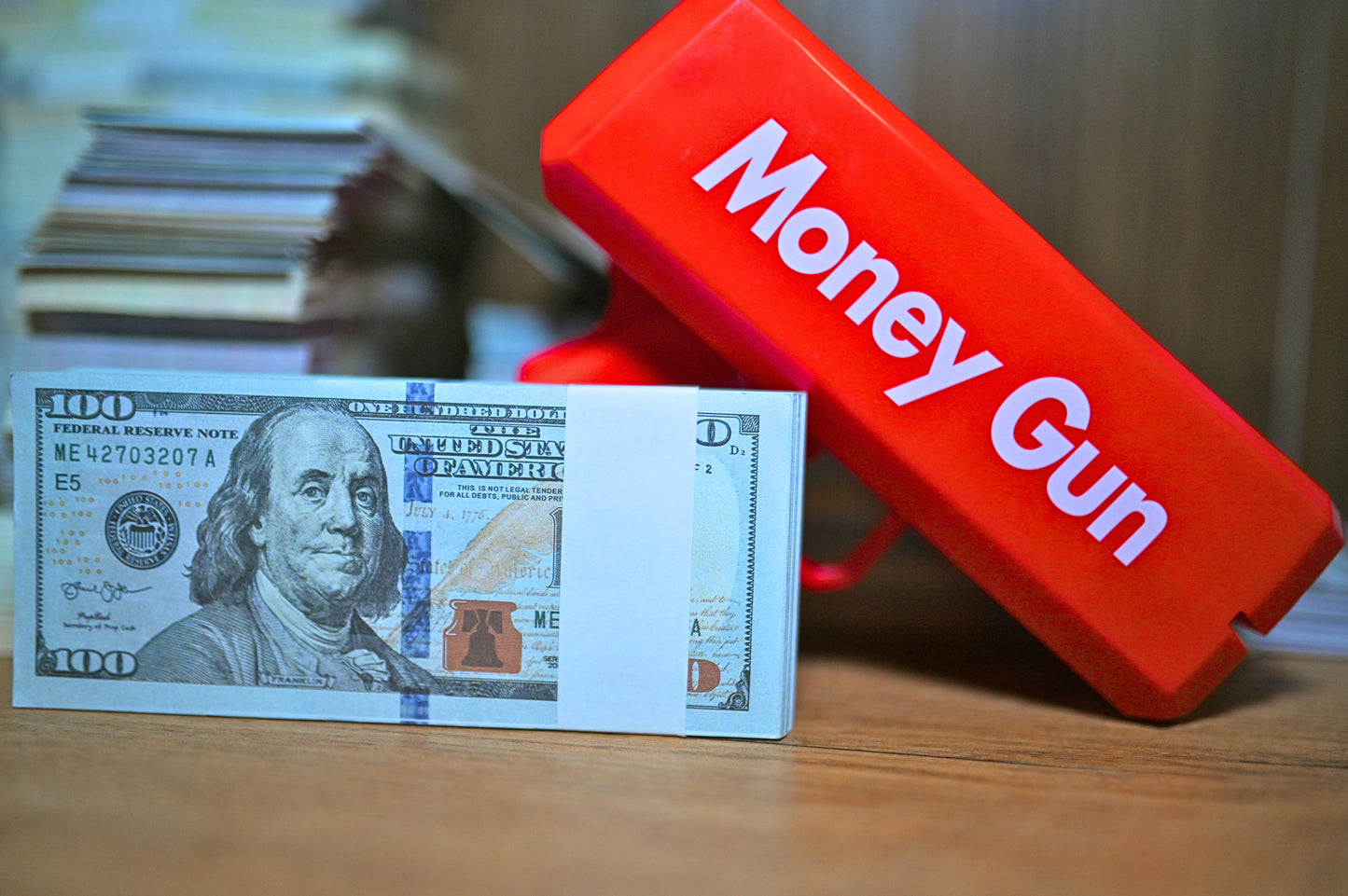 Money Gun + Dollars Stack